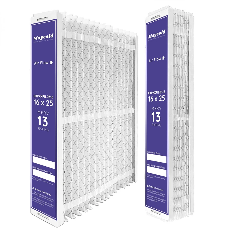 Compatible for Carrier & Bryant EXPXXFIL0316 Air Filter Replacement 16x25x5 (2-Pack), MERV 13, Foldable Media
