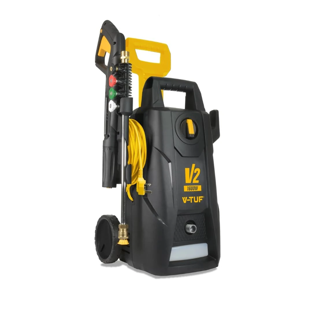 Avern V-TUF V2 Home Pressure Washer 1600W - 135Bar - 1900PSI - Jet wash for car, home, patio garden furniture Inc Foam Sprayer & Nozzles