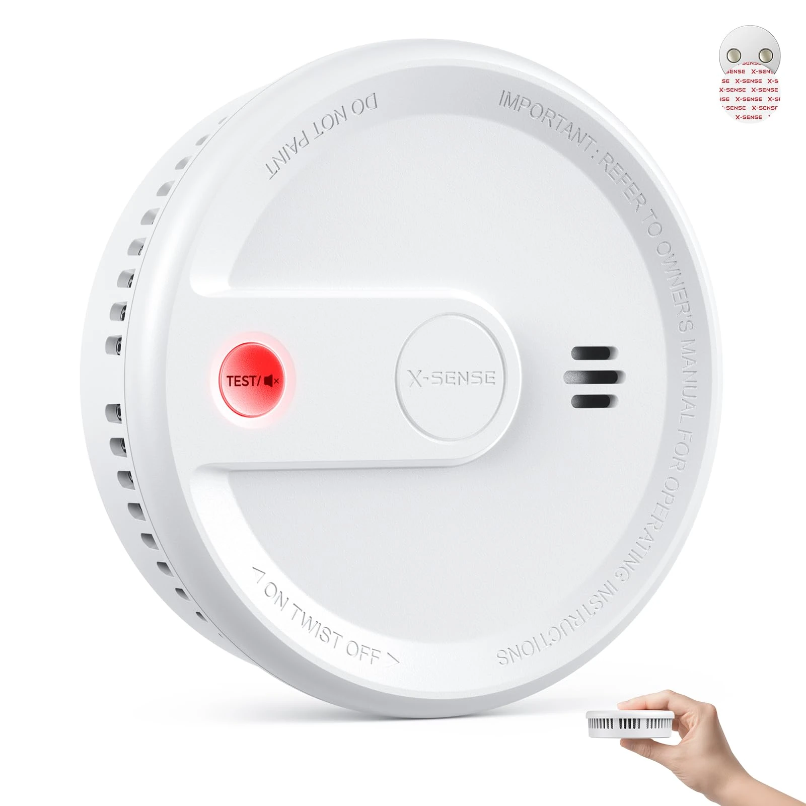 X-Sense Smoke Alarm for Home with Magnetic Mount, Standby Without Flashing Light, 10-Year Irreplaceable Battery Fire Alarm, Test/Silence Button, Ultra-Thin Smoke Detector, XS0G-SN, 1-Pack