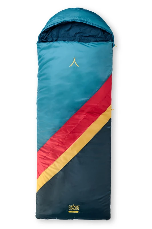 GRAND CANYON Utah 205 / Extra Long Blanket Sleeping Bag with Comfort +2 °C/with Hood & Organic Cotton Lining/Ideal for Large People & 3 Seasons Camping