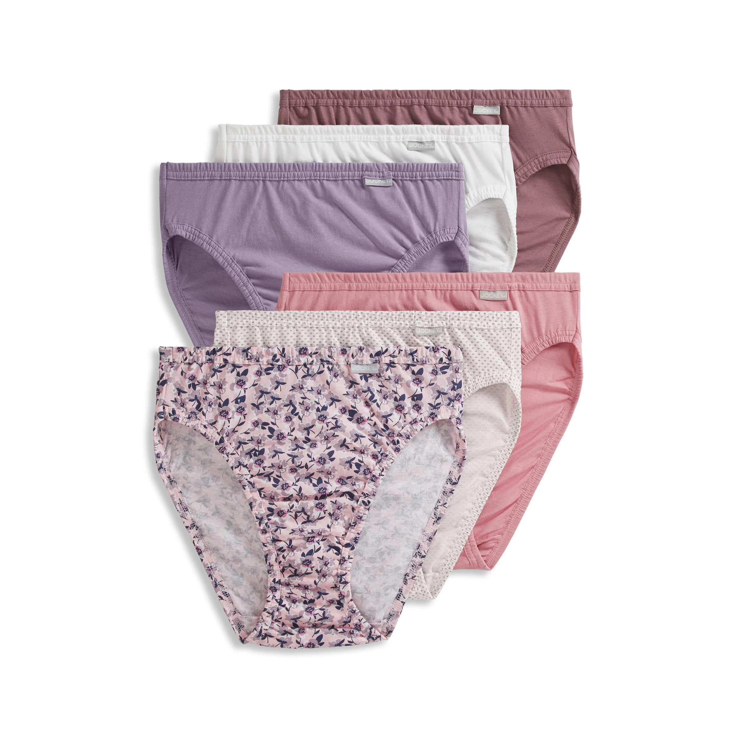 Jockey Women's Underwear Elance French Cut - 6 Pack, Cosmetic Pink, 5