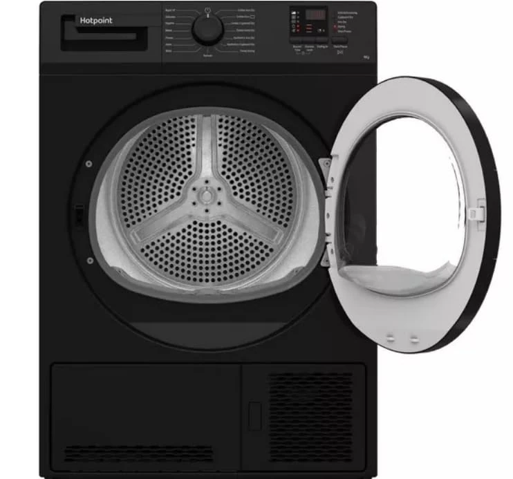 C HD C92 BBGD UK Condenser Tumble Dryer, 9kg Load, Freestanding, Black – Sensor Drying, Reverse Action, Anti-Crease, Energy Efficient