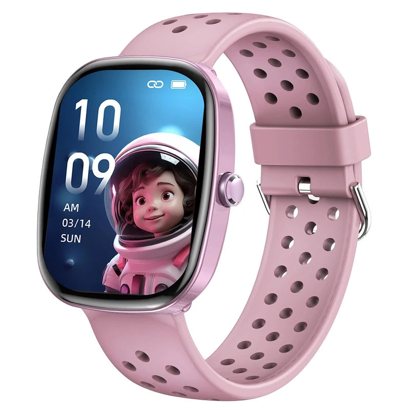 Tynggko Kids Smart Watch for Boys Girls, Fitness Watch with Pedometer, 100 Sport Modes, IP67 Waterproof, Heart Rate Sleep Monitor, Puzzle Games, Alarm Clock, Kids Gifts for Boys Girls Teens 6+ (Pink)