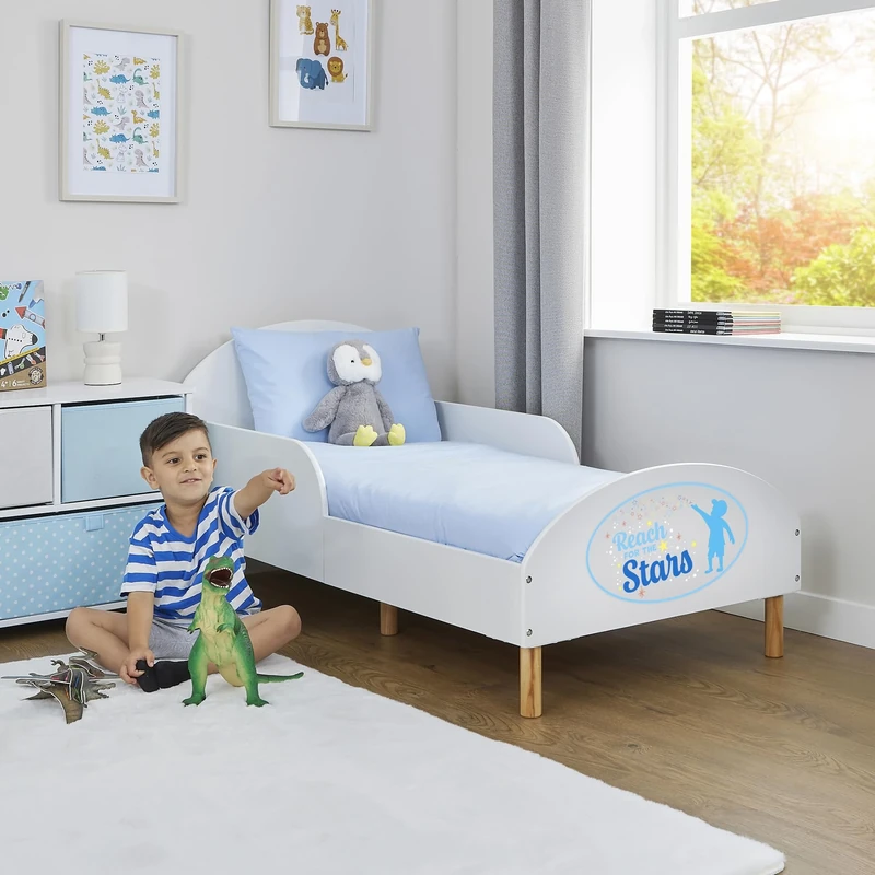 Liberty House Toys Kids Toddler Bed, Spread Your Wings, H68 x W74 x D144cm, White