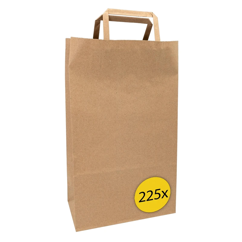 Idena 50063-225-Handle Bags, Pack of 225, 25 x 11 x 32 cm, Kraft Paper Gift Bags, Multicoloured, One Size - Image 1
