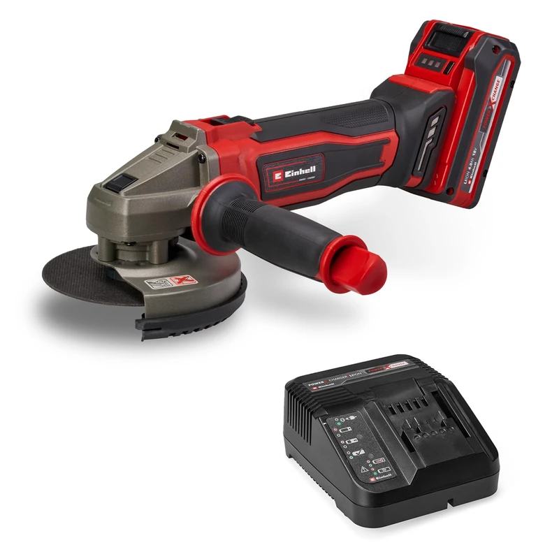 Einhell TE-AG 18/125-2 Li Cordless Angle Grinder (1 x 4.0 Ah) Power X-Change (18 V, Discs Ø 125 mm, Cutting Depth 33 mm, Cutting Protection, Without Cutting disc, with 4.0 Ah Battery)