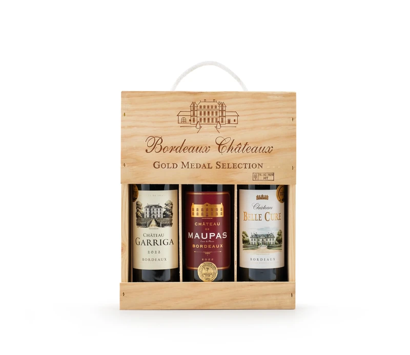 Laithwaites Red Wine Gift Set (Gold-Medal Bordeaux Wine Trio) Each From The Celebrated 2022 Vintage, Presented In Smart Wooden Box (3 x 0.75l)