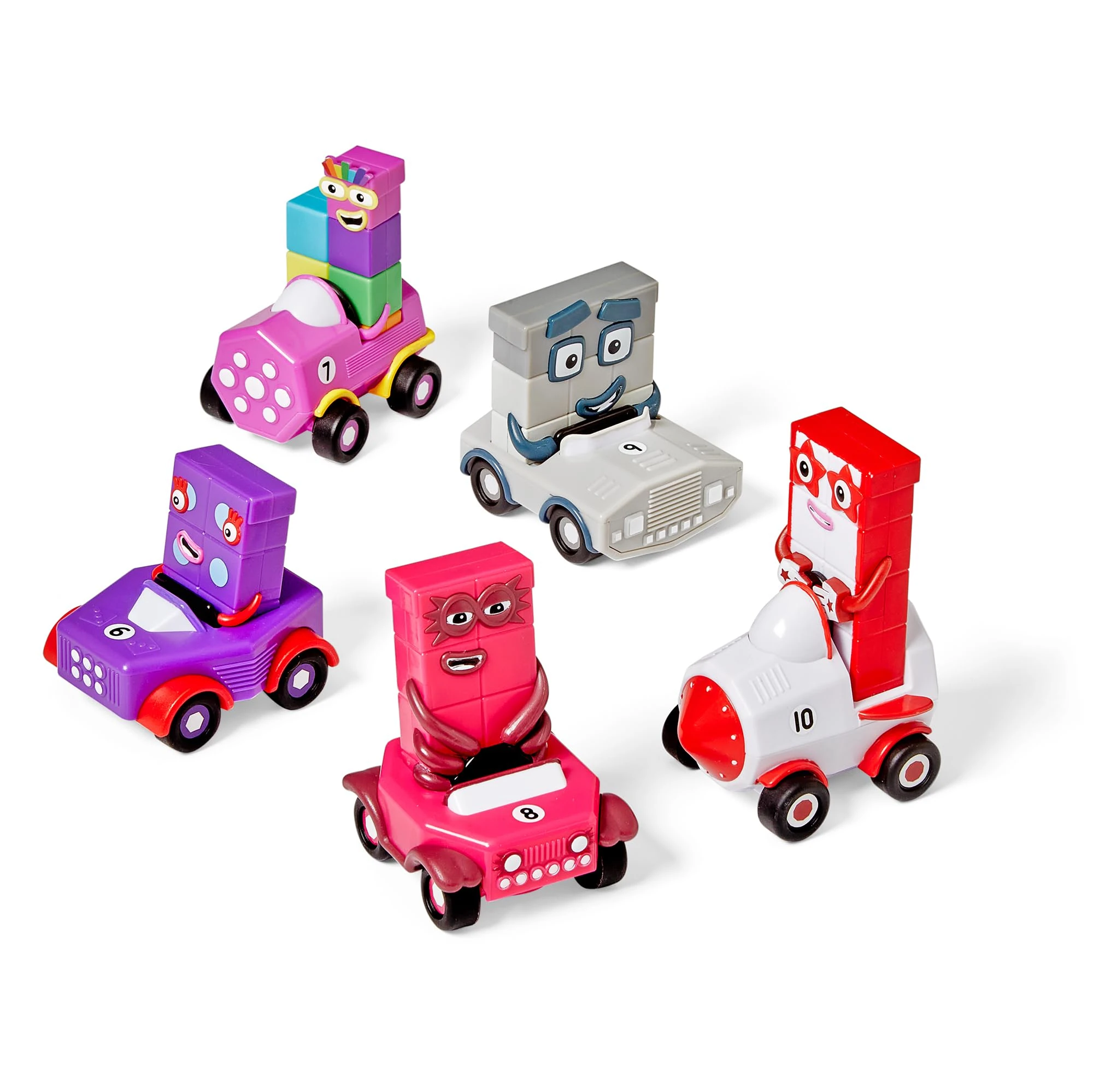 Learning Resources Numberblocks Mini Vehicles Six to Ten, Counting Toy for Toddlers, Learning Toys for Kids 3-5, Travel Game for Toddlers, Gifts for Kids, Ages 3+