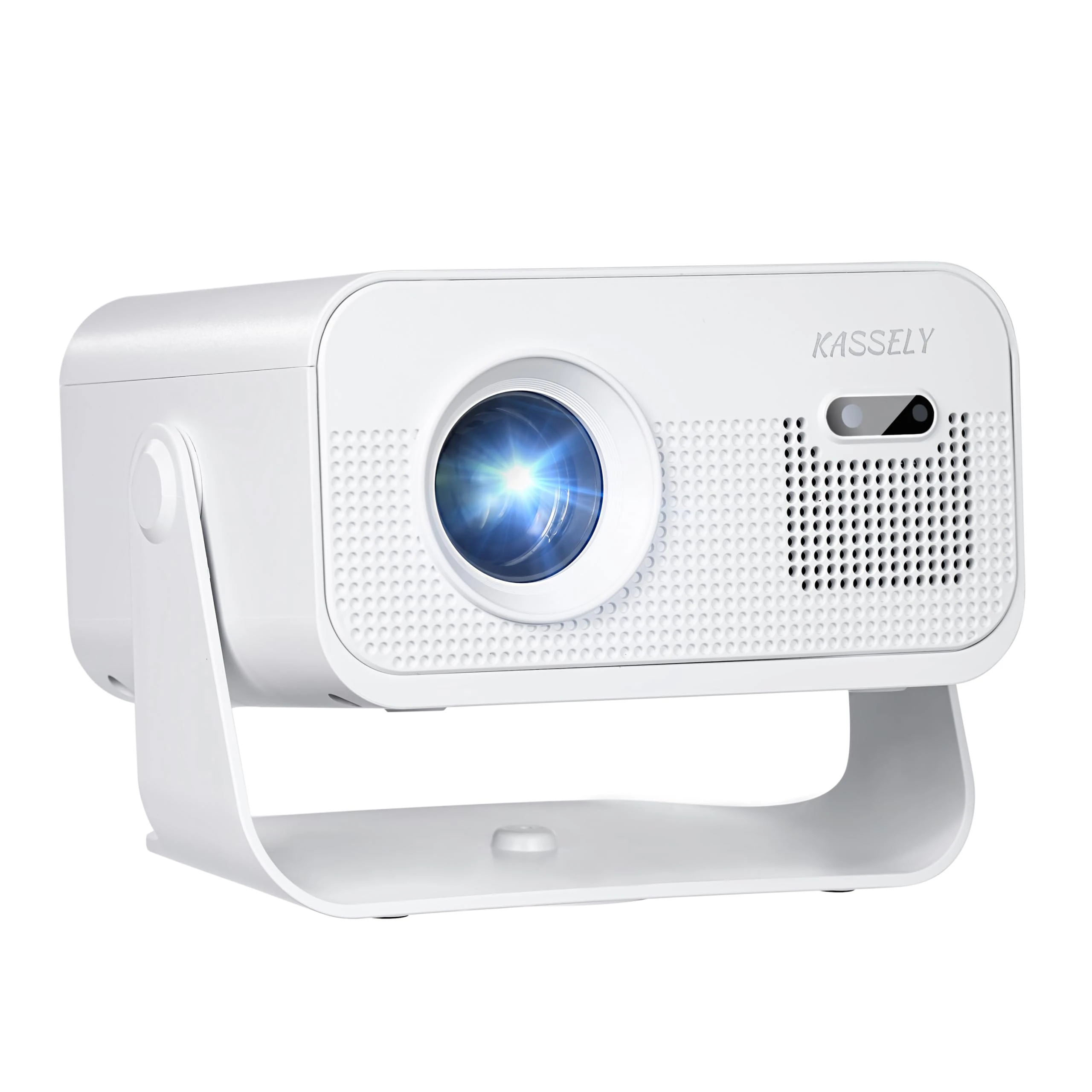 KASSELY Mini Projector, Portable Projector for Bedroom with WiFi 6 and Bluetooth, FHD1080P 4K Support, Auto Keystone Correction Compatible with Laptop/PC/Smartphone (White)