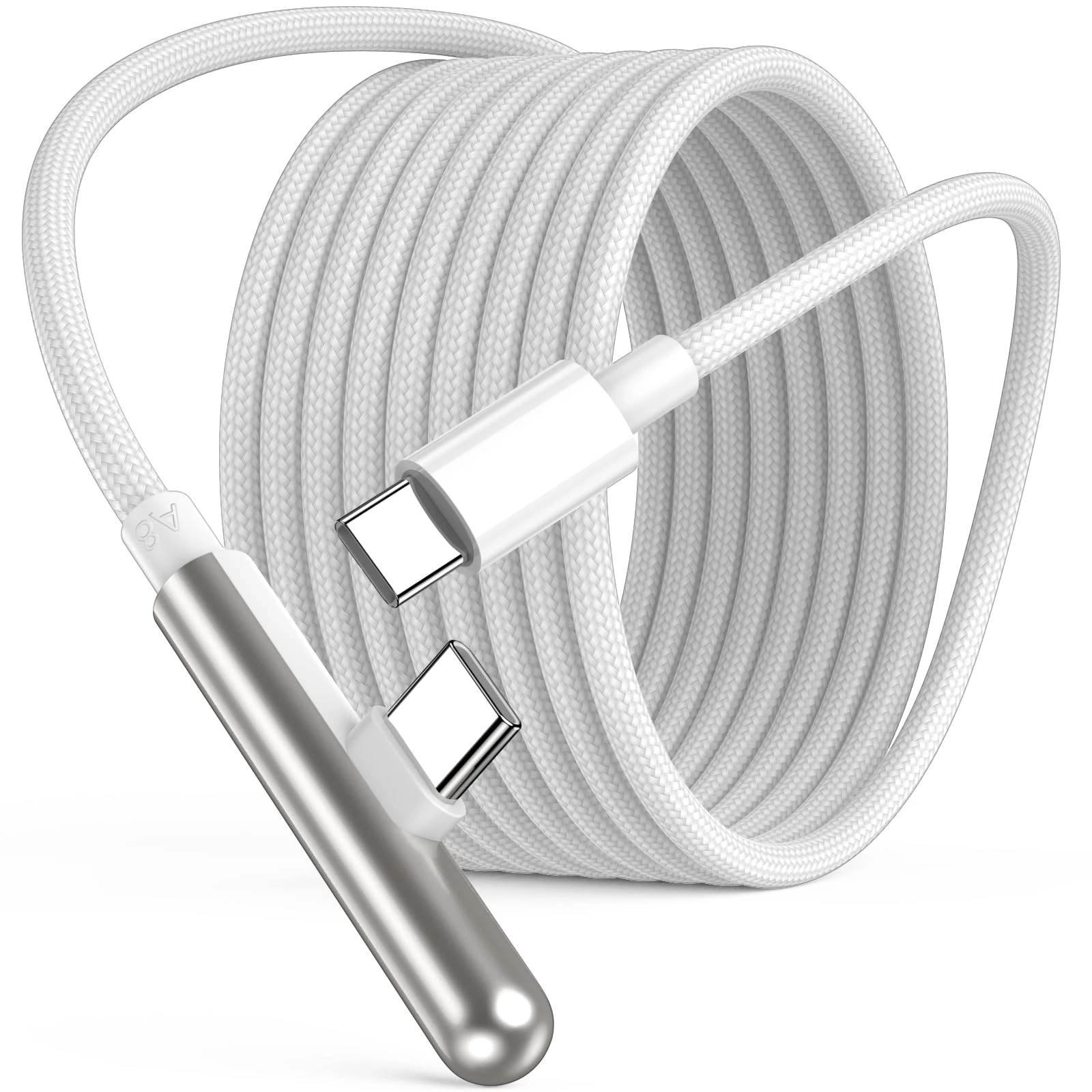 5M USB C Cable Fast Charging 240W 100W,16FT Extra Long USB C to C Charger Cable Right Angle TypeC Data Cord Braided for iPhone 17 16 Pro Max Plus 15/iPad/MacBook Pro Air/Galaxy S25 S24 Ultra S23,White
