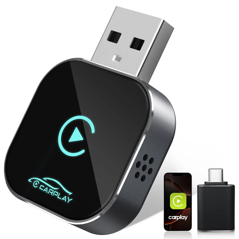 PURSPIR Wireless CarPlay Adapter UK - USB/Type-C, No-Delay, iPhone V37