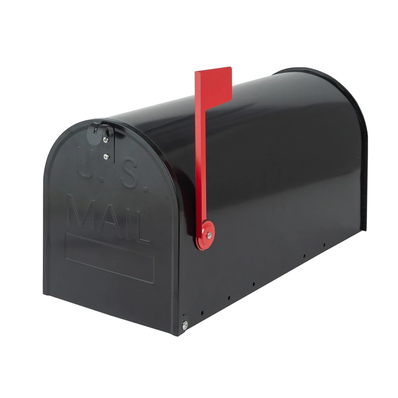 Black Large Mailboxes for Outside, RAINHOL Metal Mailbox, Galvanized Steel Post Mount Mail Box, Large Capacity, 23 x 10.7 x 8.9 Inches