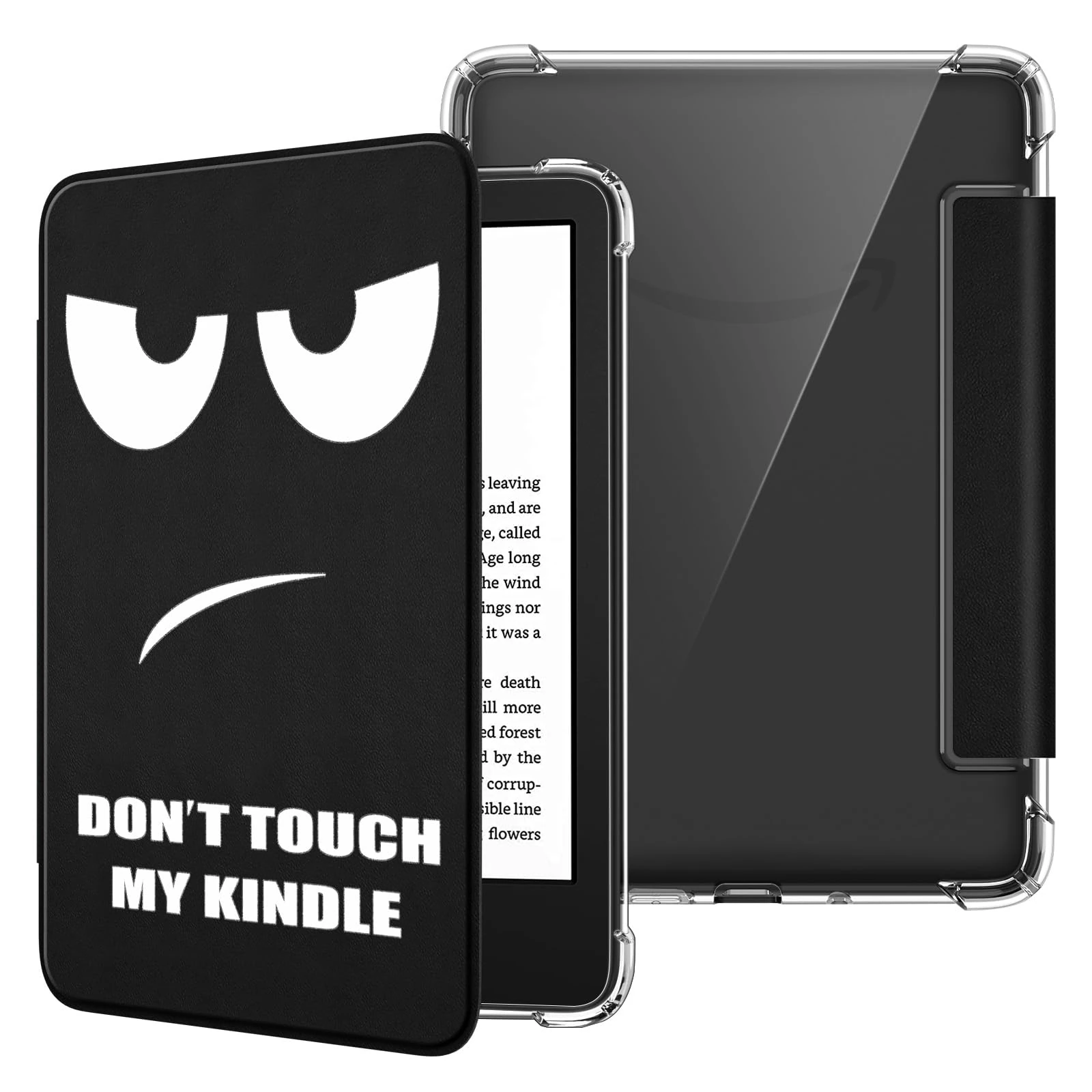 FINTIE Slim Case for 6" Kindle (11th Generation-2024/2022 Release), Ultra Clear Soft Flexible TPU Back Cover Light Shell with Auto Wake/Sleep for Kindle 2024/2022 11th Gen, Don't Touch