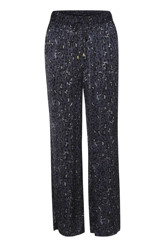 Part Two Majpw Women's Pants, Dark Navy Leopard Print, UK 8 - Image 1