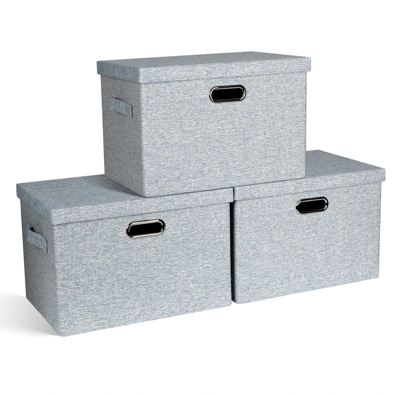 Storage Bins with Lids Fabric Closet Organizers Cubes Office Organization