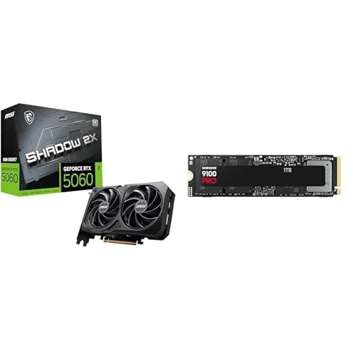 MSI GeForce RTX 5060 8G SHADOW 2X OC + 9100 PRO 1TB Internal SSD