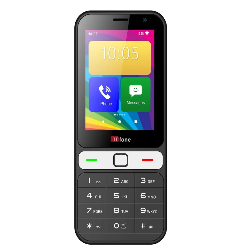 TTfone TT280 – Simple 4G Dual SIM Bar Phone with Android, 2.8" Touchscreen Pay As You Go Smartphone - EE with Dock Charger