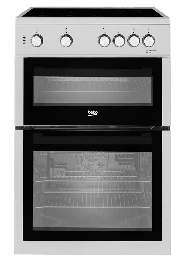 XTC611S 60cm Electric Cooker with Ceramic Hob – Freestanding Double Oven & Grill – A Energy Rated – Silver