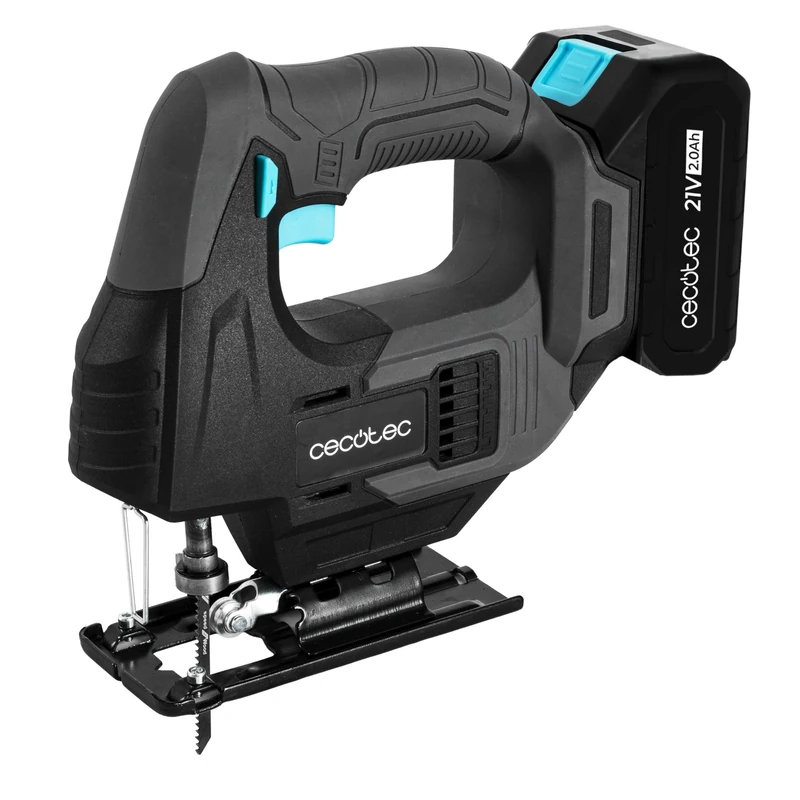 Cecotec Jig Saw Battery MultiCut 500 Vision Liberty. Cordless Jig Saw with NEX21 V 2 Ah 21 V Battery, 0-2400 RPM, Keyless Mandrel Change, Laser Guide, LED Light, 8 Saws and Guide Ruler