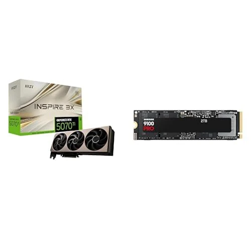 MSI GeForce RTX 5070 Ti 16G Inspire 3X OC + 9100 PRO 2TB Internal SSD
