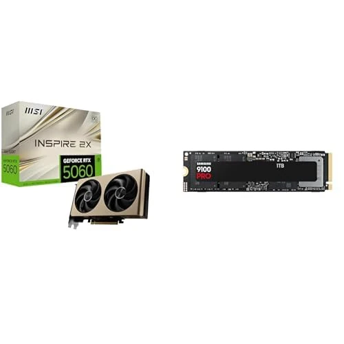 MSI GeForce RTX 5060 8G INSPIRE 2X OC + 9100 PRO 1TB Internal SSD