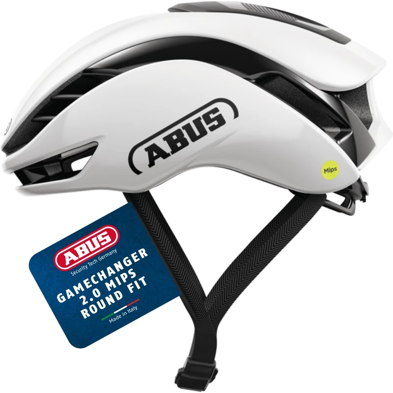 ABUS GameChanger 2.0 MIPS RF road bike helmet – high-performance bike helmet with optimised aerodynamics, ventilation and fit for round head shapes – for women and men – size M/L, white
