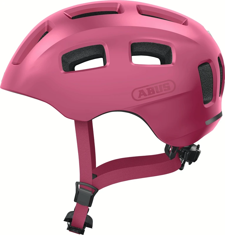 ABUS Youn-I 2.0 bicycle helmet – with light for children, teenagers and young adults – for girls and boys – mono red, size M
