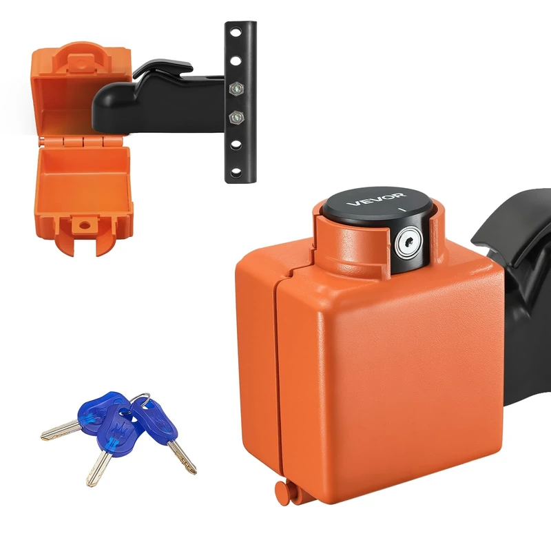 VEVOR Collar Coupler Lock, Fits 2 & 2-5/16-Inch Demco Cast Head Couplers, Trailer Hitch Lock with 3 Keys Secures Security Chains, Rust-resistant, Anti-Theft RV Trailer Locks for RV, Trailer, Boat