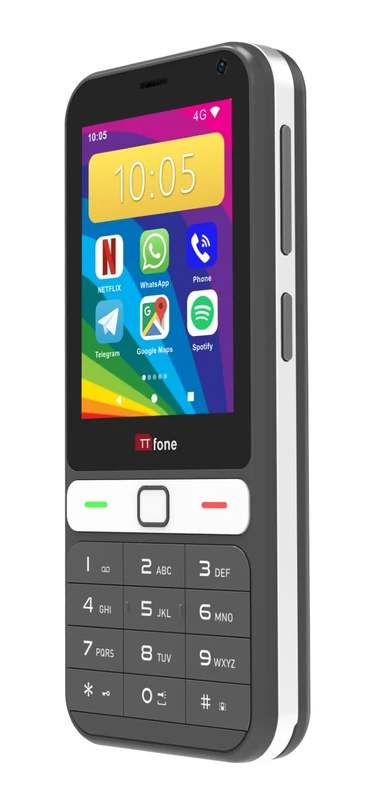 TTfone TT280 – Simple 4G Dual SIM Bar Phone with Android, 2.8" Touchscreen Pay As You Go Smartphone - Vodafone with £20 credit