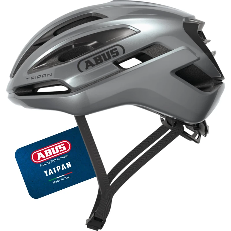 ABUS Taipan gravel helmet – bike helmet for gravel biking – lightweight, versatile and well ventilated – with glasses holder – for teenagers, women and men – size M, silver