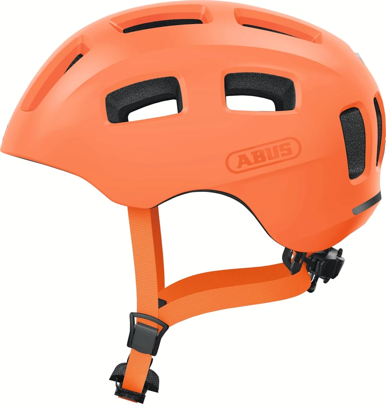 ABUS Youn-I 2.0 bicycle helmet – with light for children, teenagers and young adults – for girls and boys – mono orange, size S