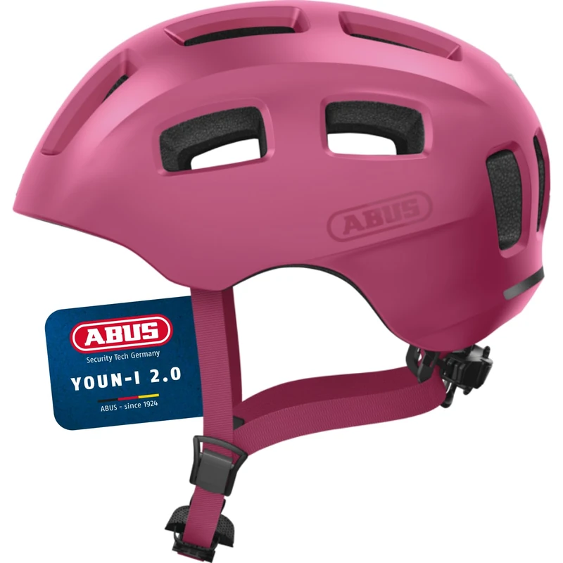 ABUS Youn-I 2.0 bicycle helmet – with light for children, teenagers and young adults – for girls and boys – mono red, size S