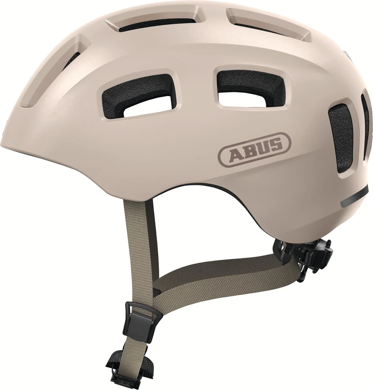 ABUS Youn-I 2.0 bicycle helmet – with light for children, teenagers and young adults – for girls and boys – beige, size M