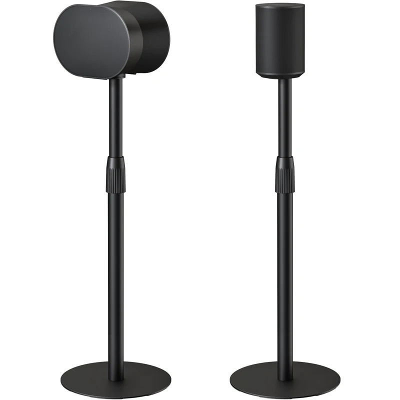 PEGZONE Height-adjustable Speaker Stands Compatible with SONOS Era 300 and Era 100, Speaker Stand up to 108 cm, speaker stands floor pair with cable management, 5 kg load capacity, black, pack of 2