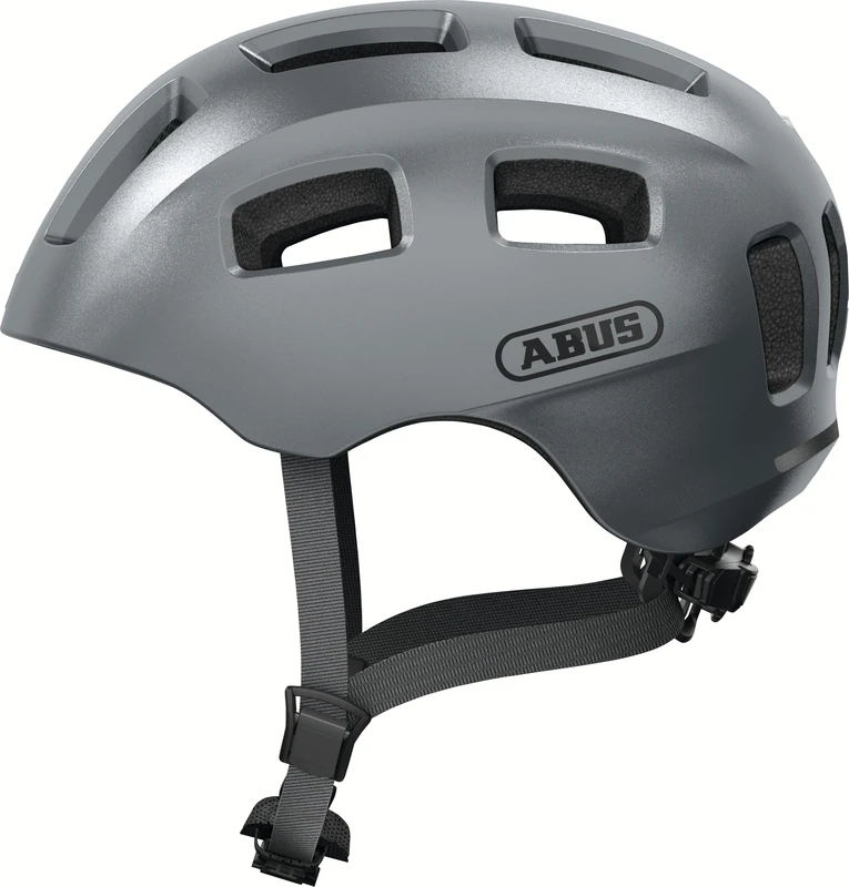 ABUS Youn-I 2.0 bicycle helmet – with light for children, teenagers and young adults – for girls and boys – silver, size M - Image 1