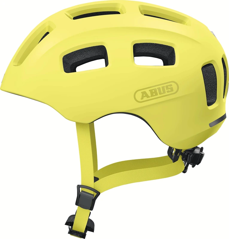 ABUS Youn-I 2.0 bicycle helmet – with light for children, teenagers and young adults – for girls and boys – mono yellow, size S