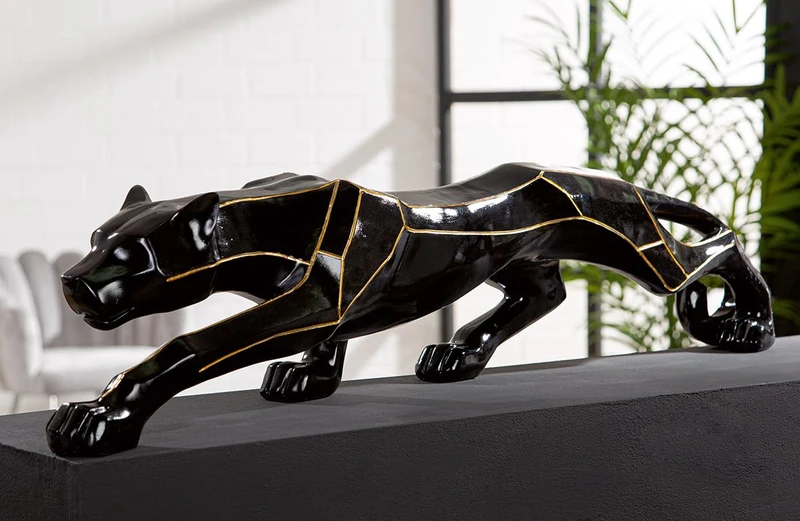 GILDE Decorative Figurine, Resin, Black, 21x101x18 cm