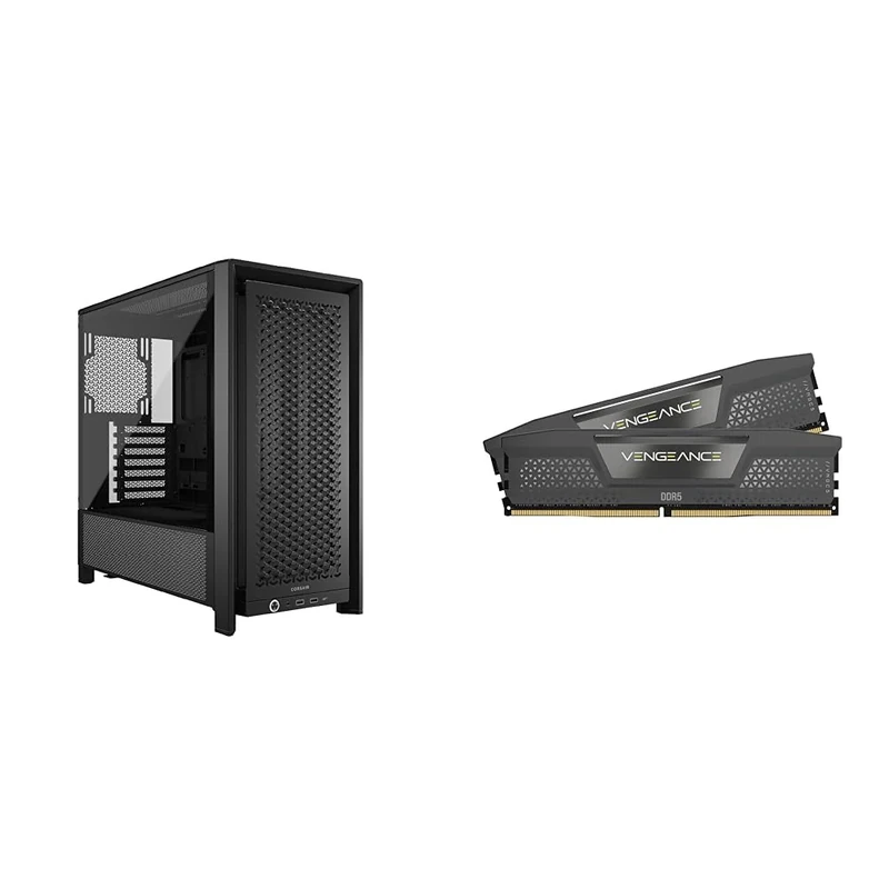 CORSAIR FRAME 4000D Modular Mid-Tower ATX PC Case + VENGEANCE DDR5 32GB (2x16GB) DDR5 6000MHz AMD EXPO Intel XMP Computer Memory Bundle