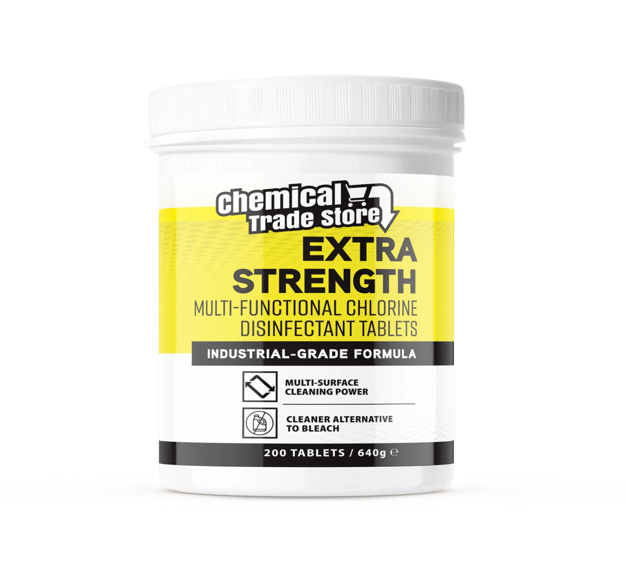 Chemical Trade Store - Multifunctional Chlorine Disinfectant Tablets - Trade-Strength Cleaning Tablets for Drains, Toilets, Surfaces & More - 640g