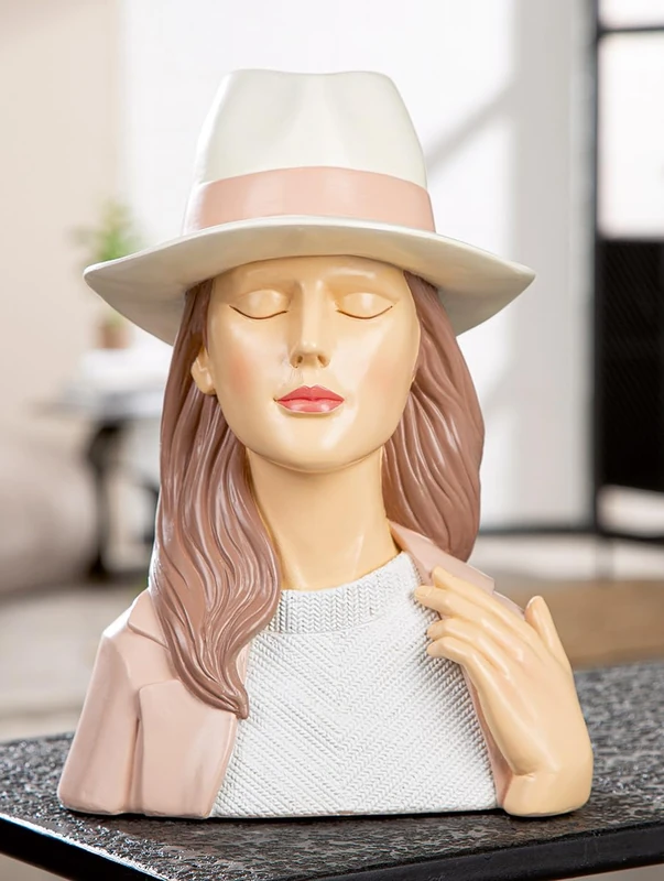 GILDE Decorative Figurine, Resin, White, 28x21x18 cm