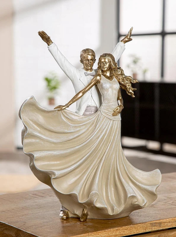 GILDE Decorative Figurine, Resin, Gold, 34x26x11 cm