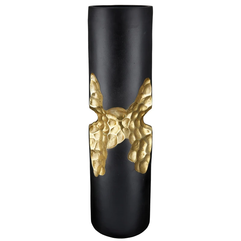 GILDE Favo Candlestick – Gold/Black – Cylindrical – Aluminium – Height 51 cm x Diameter 13 cm