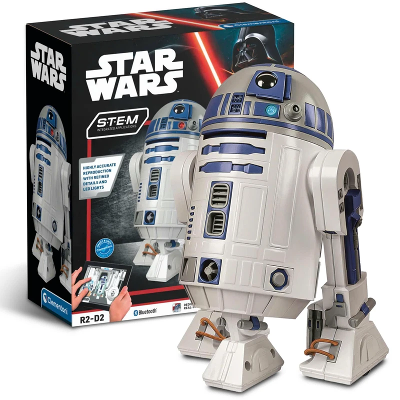 Clementoni Star Wars R2-D2 Robot - Construction Kit with Over 50 Parts for Children from 8 Years - Incl. App for Programming - Educational Toy with STEM Approach - 59457