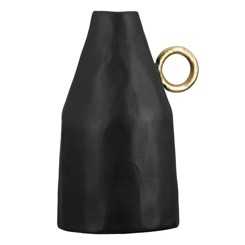 GILDE Dora Vase Aluminium Black Waterproof Height 31 cm x Width 15 cm