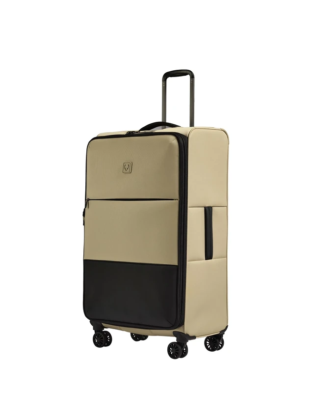 ANTLER - Soft Stripe 2.0 Large Suitcase - Durable, Lightweight & Expandable, 4 Spinner Wheels - Adjustable Handle, TSA Lock, 81cm - Sand Yellow
