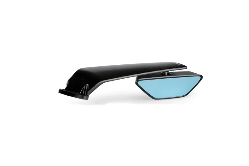 Puig 21566N Aileron Left Mirror; aerodynamic design; CNC-machined aluminum; elegant anodized finish; compatible with optional TAB turn signal at wing base, Black