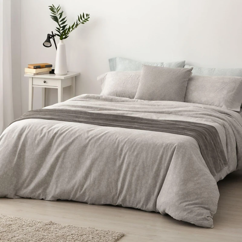 Burrito Blanco | Flannel Duvet Covers | Bed 150 to 160 cm (+Available Measurements) | Design 575 | Color Greige (150-160x190/200 cm.)