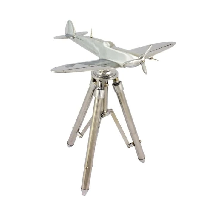 Nauticalia Aluminium Spitfire on Tripod, 30cm