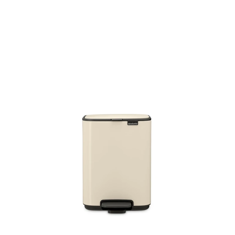 Brabantia Bo Pedal Bin 4L (Soft Beige), Space-Efficient and Soft Closing Waste Bin with Light Pedal Operation, Easy to Clean Removable Plastic Inner Bucket with Free PerfectFit Rubbish Bags Included