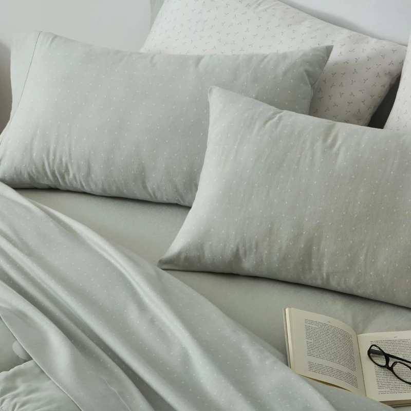 Burrito Blanco Cotton Flannel Sheets, Laurel, Ancho de 150 cm